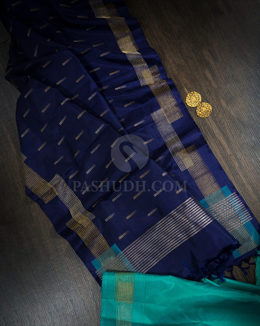 Midnight Blue Kanjivaram Silk Saree-S1796(A)