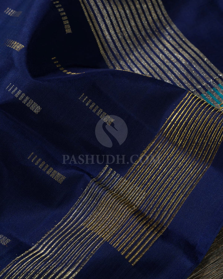 Midnight Blue Kanjivaram Silk Saree-S1796(A)