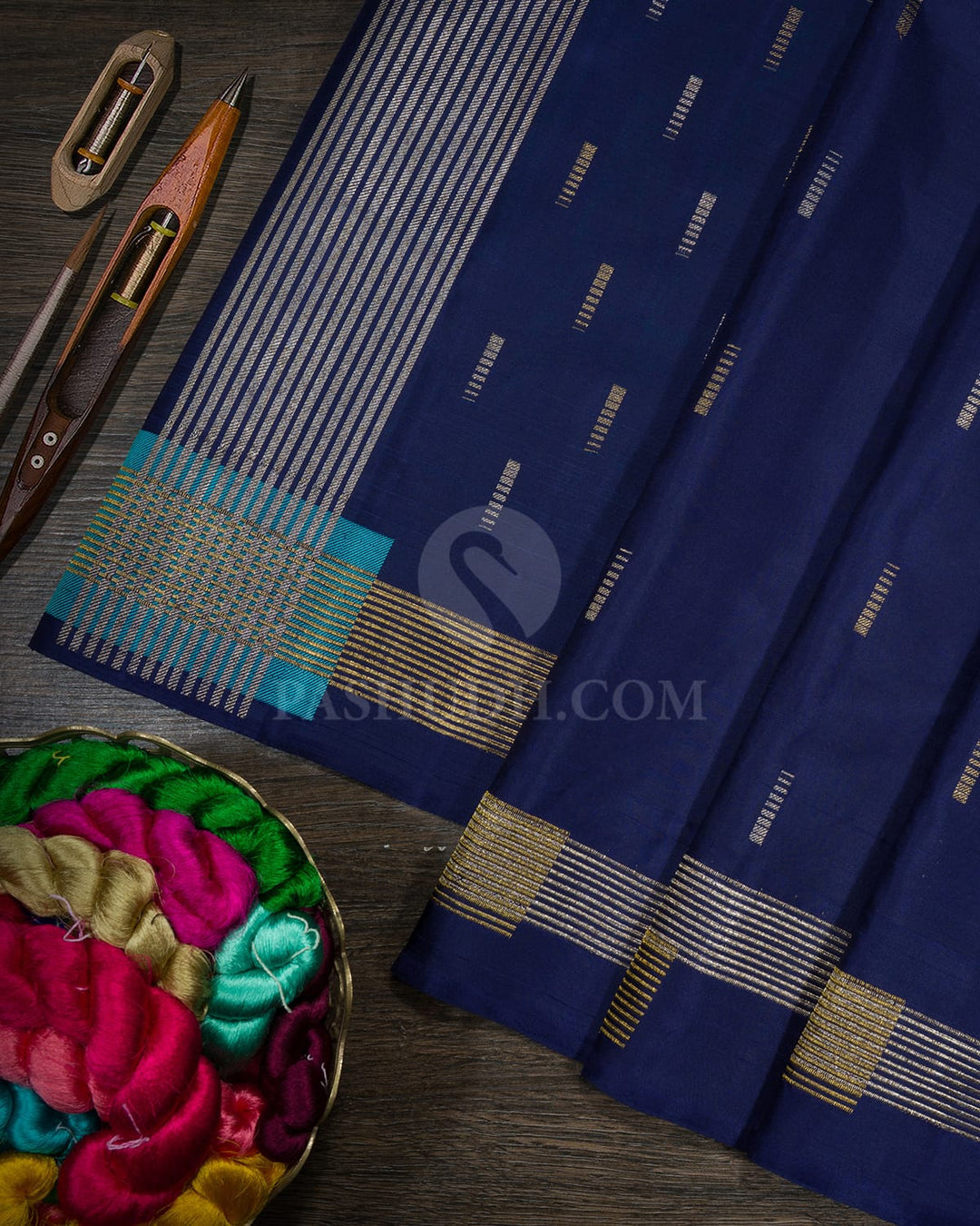 Midnight Blue Kanjivaram Silk Saree-S1796(A)