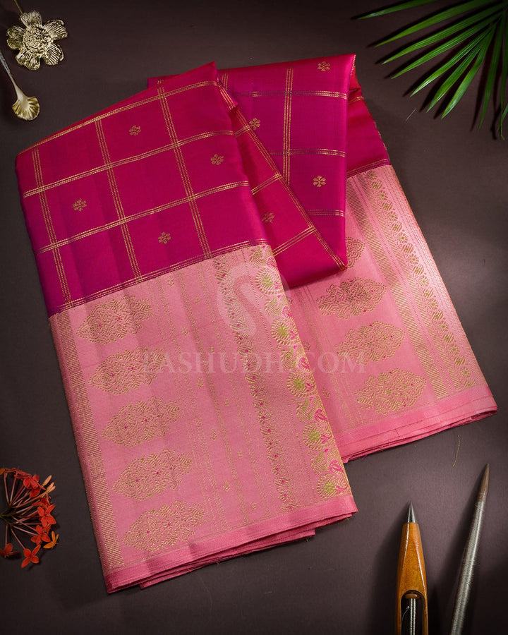 Raspberry Pink Meenakari Border Kanjivaram Silk Saree-S1800(A)