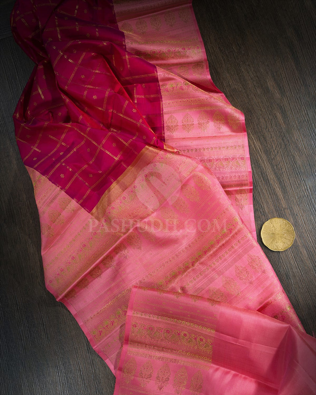 Raspberry Pink Meenakari Border Kanjivaram Silk Saree-S1800(A)