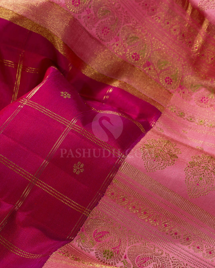 Raspberry Pink Meenakari Border Kanjivaram Silk Saree-S1800(A)