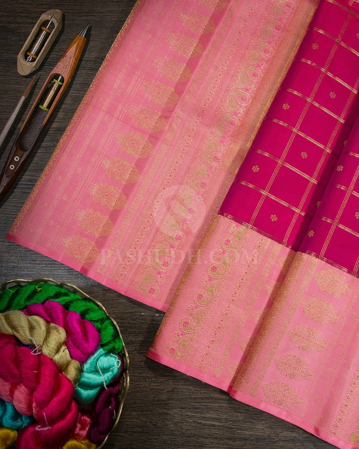 Raspberry Pink Meenakari Border Kanjivaram Silk Saree-S1800(A)