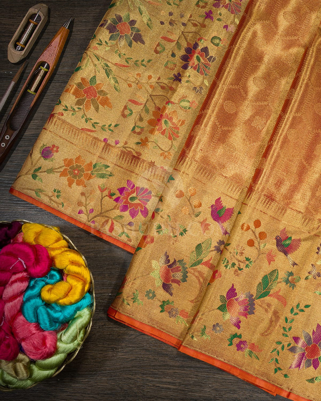 Red Tissue Kanjivaram Silk Saree-S1822(A)