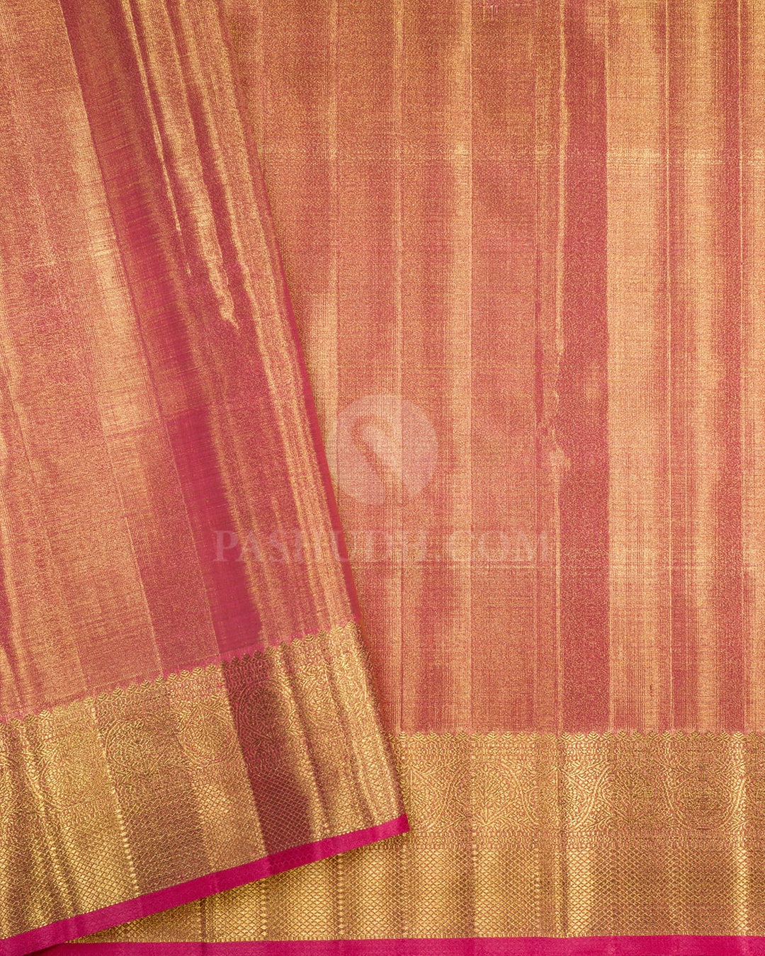 Punch Pink Zari Tissue Kanjivaram Silk Saree-S1817(A)