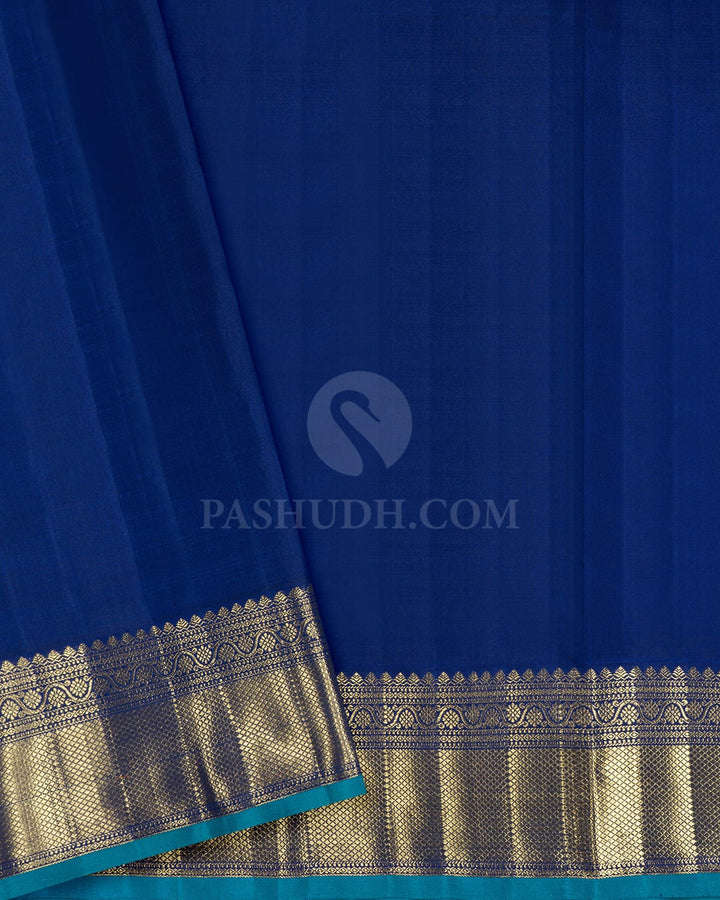 Midnight Blue Pure Zari Kanjivaram Silk Saree-P226(A)