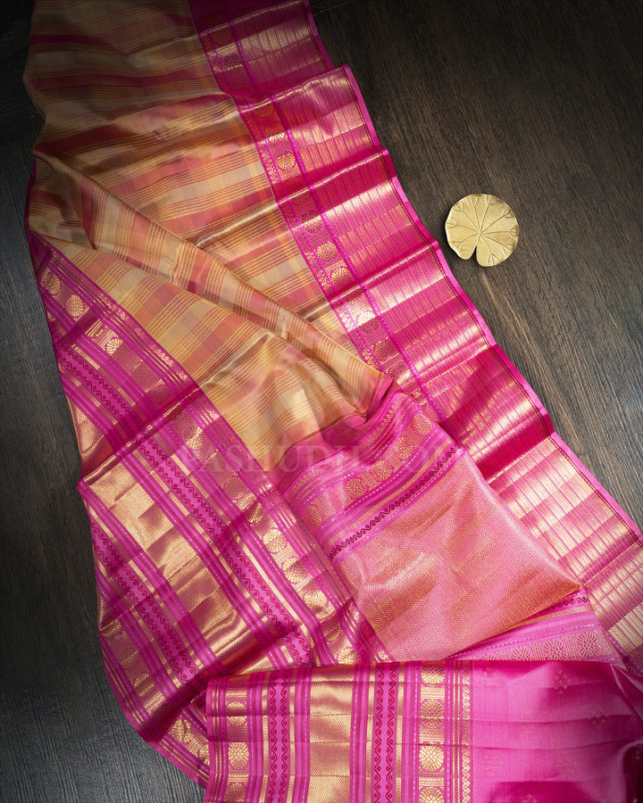 Multicolored Checked Kanjivaram Silk Saree-D690(D)