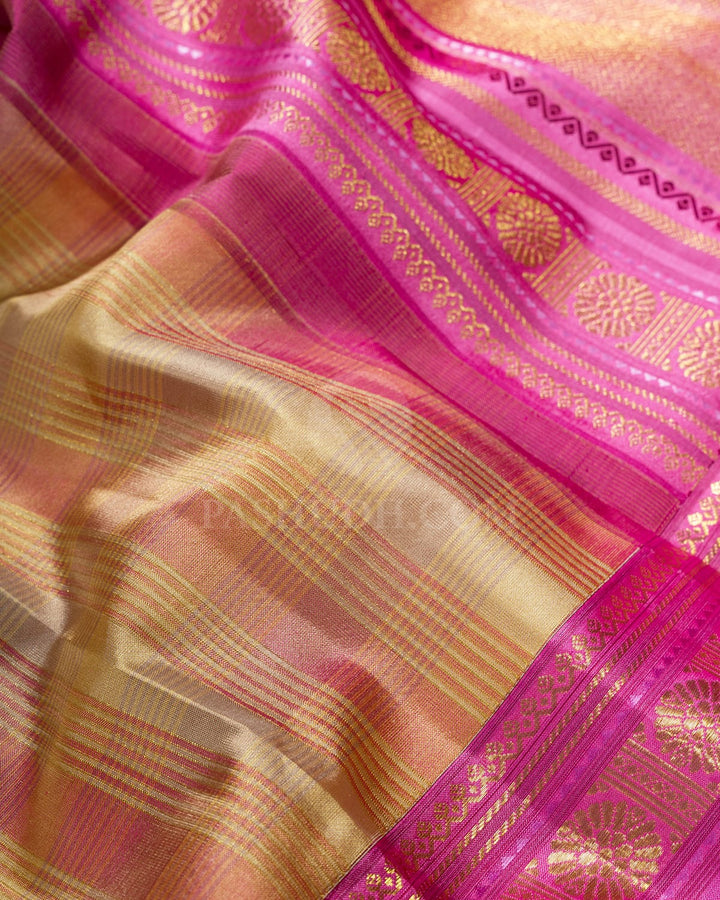 Multicolored Checked Kanjivaram Silk Saree-D690(D)