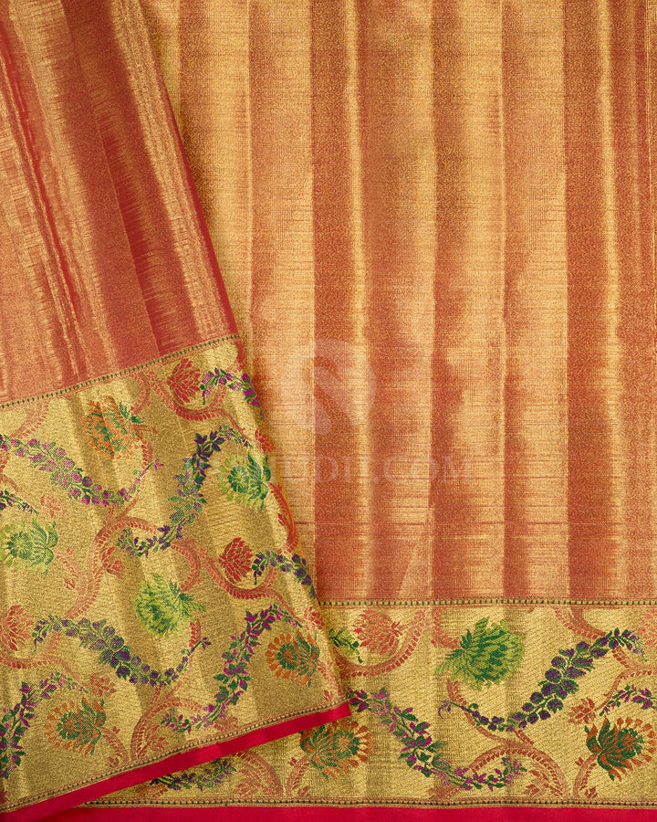 Forest Green Zari Tissue Kanjivaram Silk Saree-S1802(A)