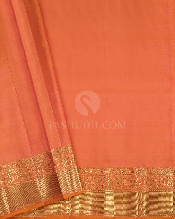 Dual Shaded Peacock Green Kanjivaram Silk Saree-S1794(A)