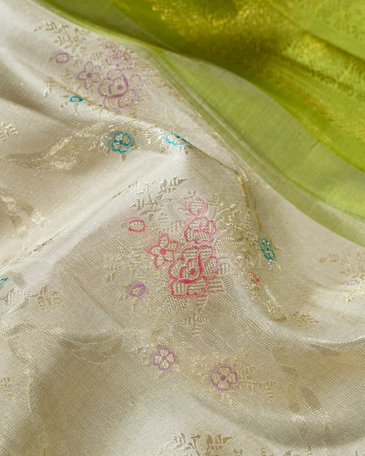 Ivory Meenakari Kanjivaram Silk Saree-S1753(B)