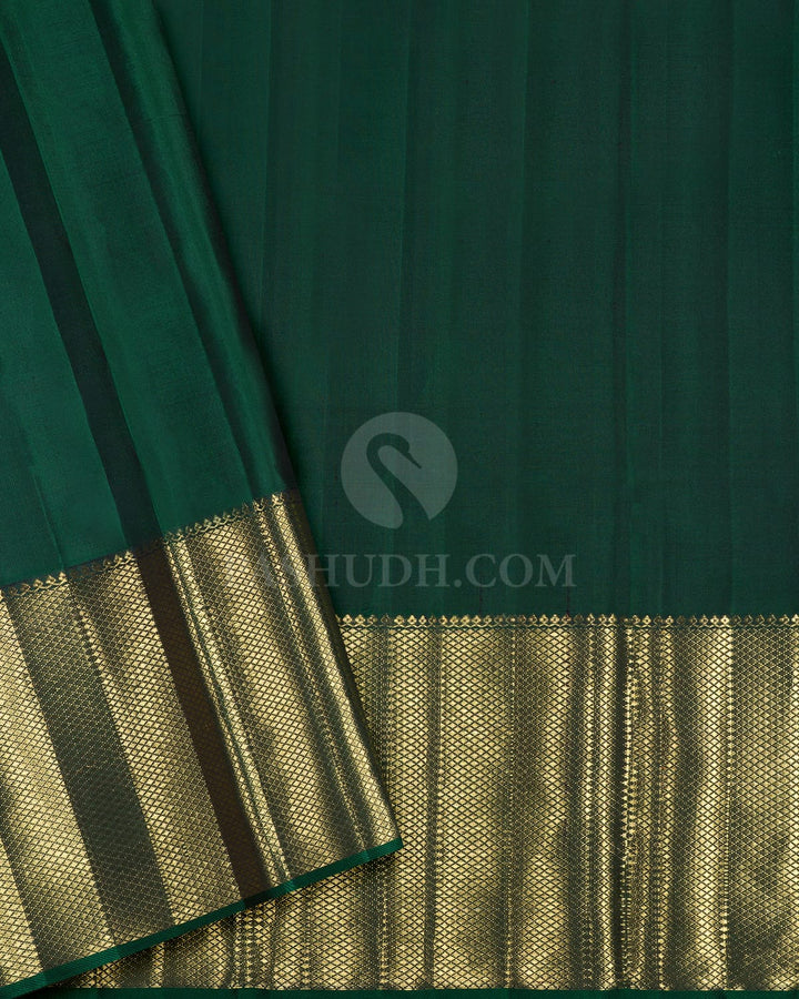 Parrot Green Pure Zari Traditional Kanjivaram Silk Saree-P223(A)
