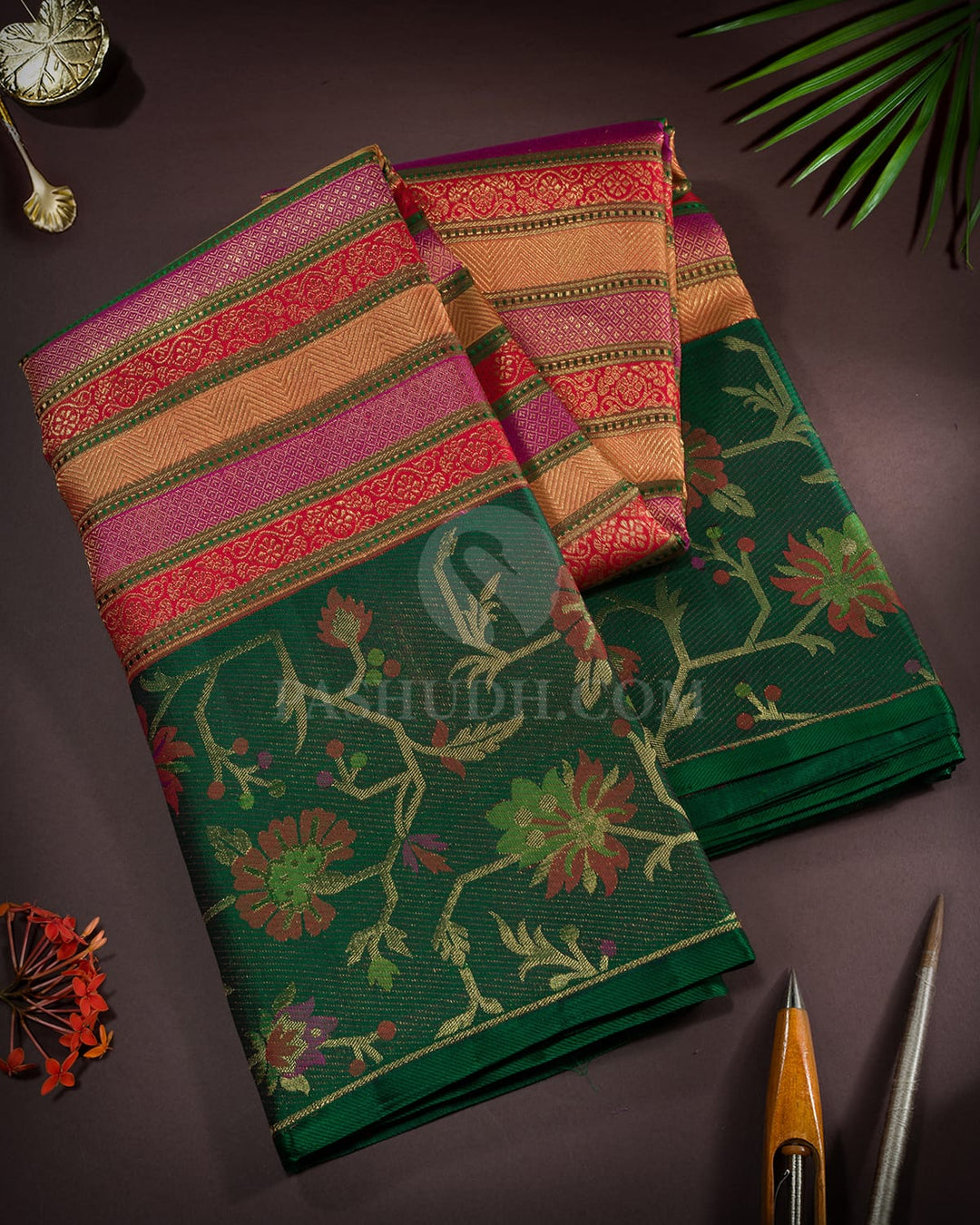 Multicolored Pure Zari Paithani Kanjivaram Silk Saree-P197(C)