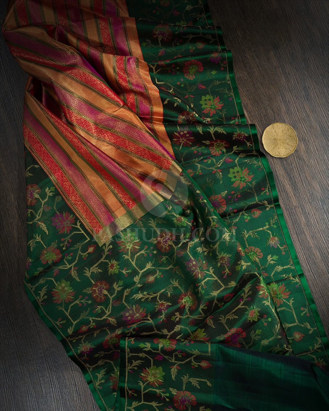 Multicolored Pure Zari Paithani Kanjivaram Silk Saree-P197(C)