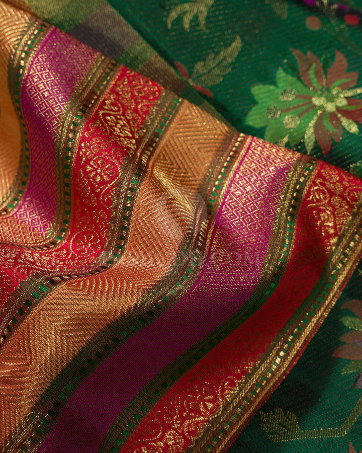 Multicolored Pure Zari Paithani Kanjivaram Silk Saree-P197(C)