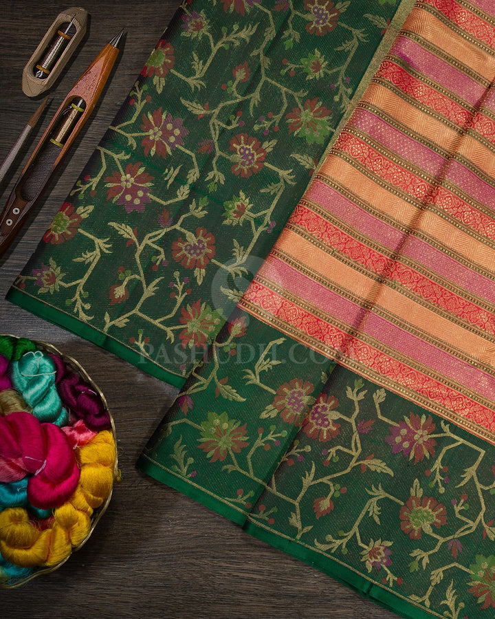 Multicolored Pure Zari Paithani Kanjivaram Silk Saree-P197(C)
