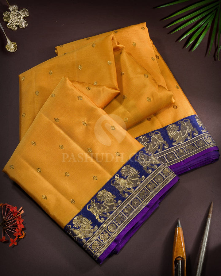 Bold Yellow Traditional Kanjivaram Silk Saree-S1798(A)