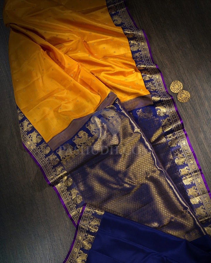 Bold Yellow Traditional Kanjivaram Silk Saree-S1798(A)