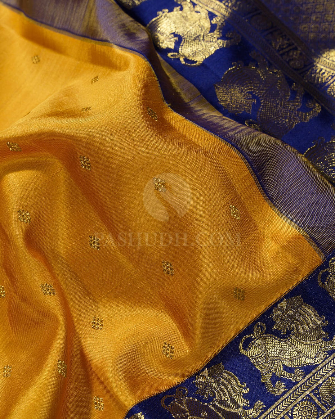 Bold Yellow Traditional Kanjivaram Silk Saree-S1798(A)
