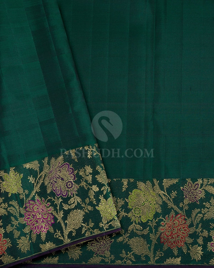 Multicolored Pure Zari Meenakari Kanjivaram Silk Saree-P232(A)