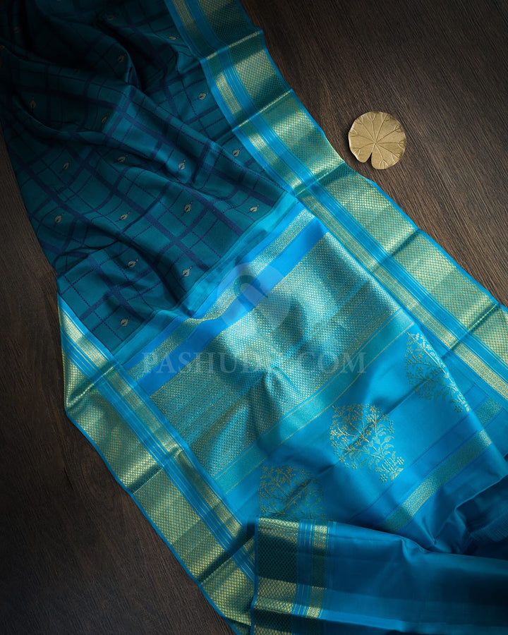 Navy Blue Kanjivaram Silk Saree-D711(B)