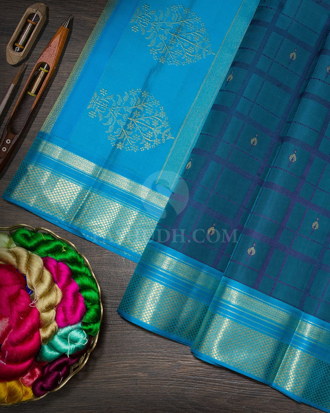 Navy Blue Kanjivaram Silk Saree-D711(B)