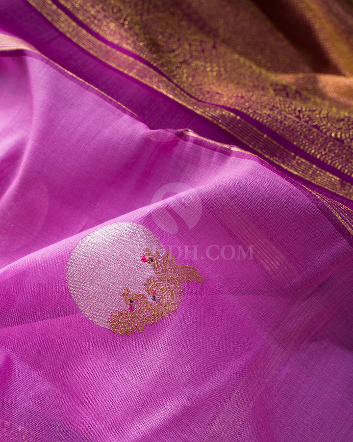Lavender Organza Kanjivaram Silk Saree-S1397(E)