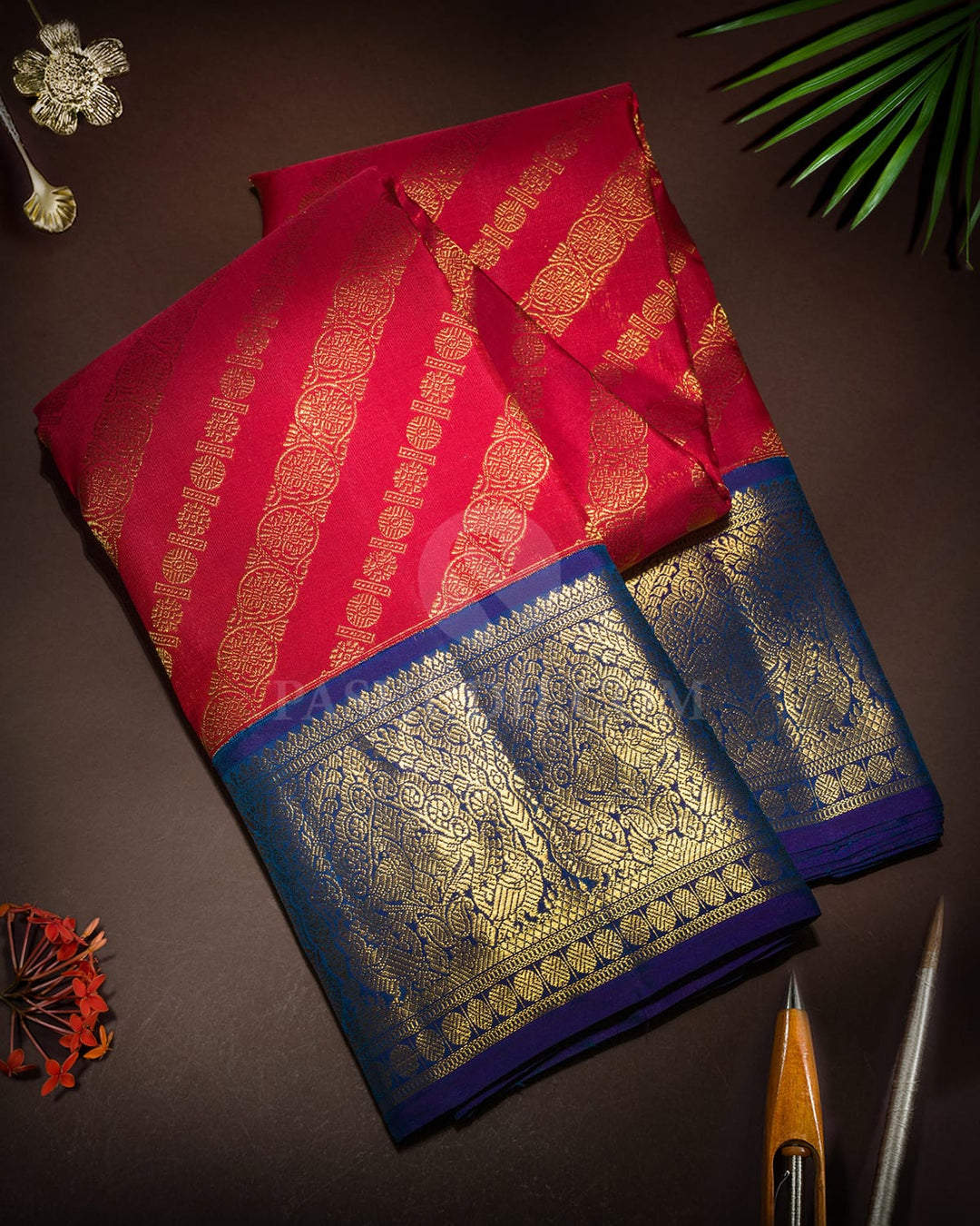 Kumkum Red Traditional Kanjivaram Silk Saree-SP465
