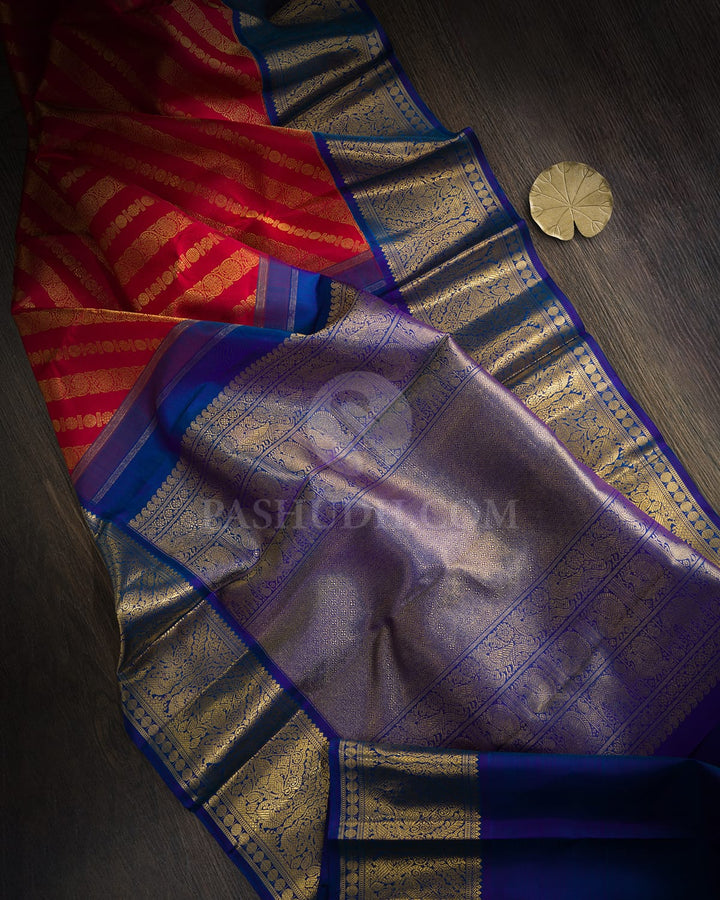Kumkum Red Traditional Kanjivaram Silk Saree-SP465