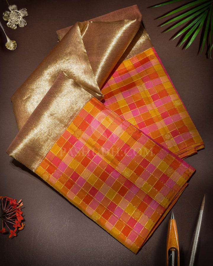 Mauve Organza Shimmer Kanjivaram Silk Saree-S1780(B)