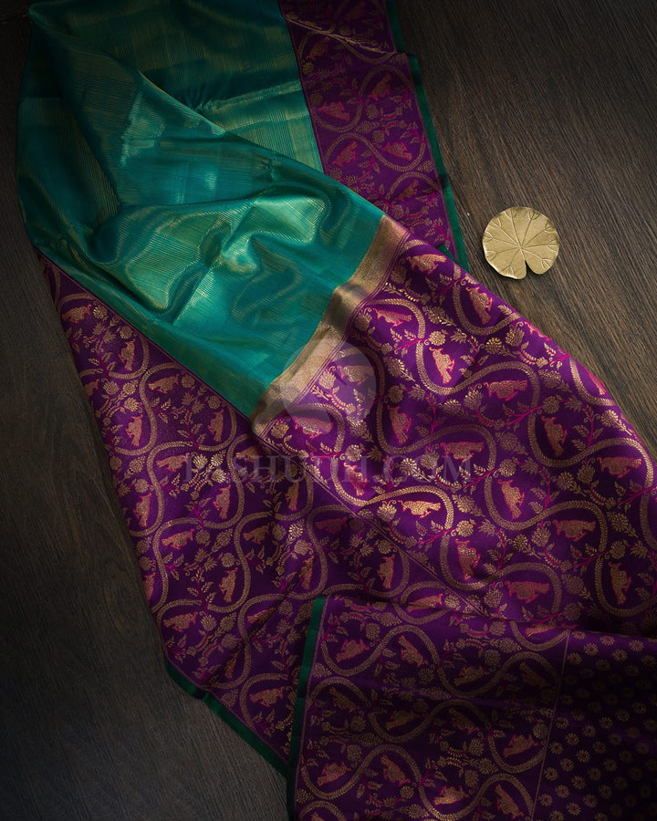 Dual Shaded Green Kanjivaram Silk Saree-S1807(B)