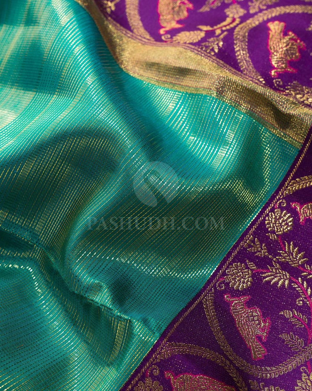 Dual Shaded Green Kanjivaram Silk Saree-S1807(B)