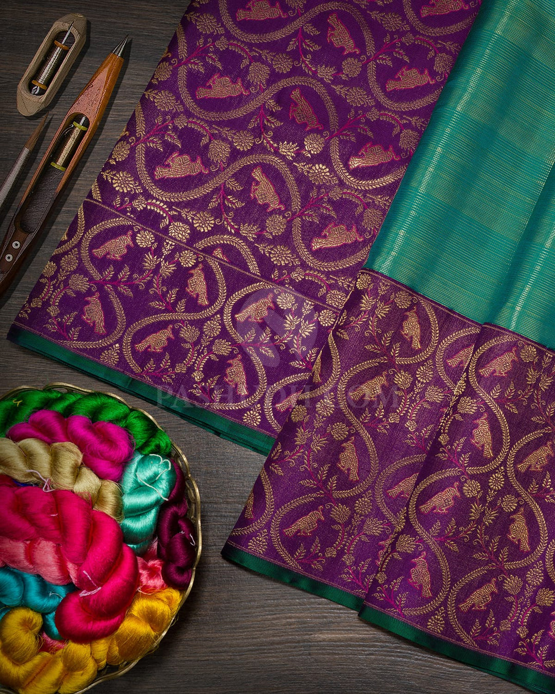 Dual Shaded Green Kanjivaram Silk Saree-S1807(B)