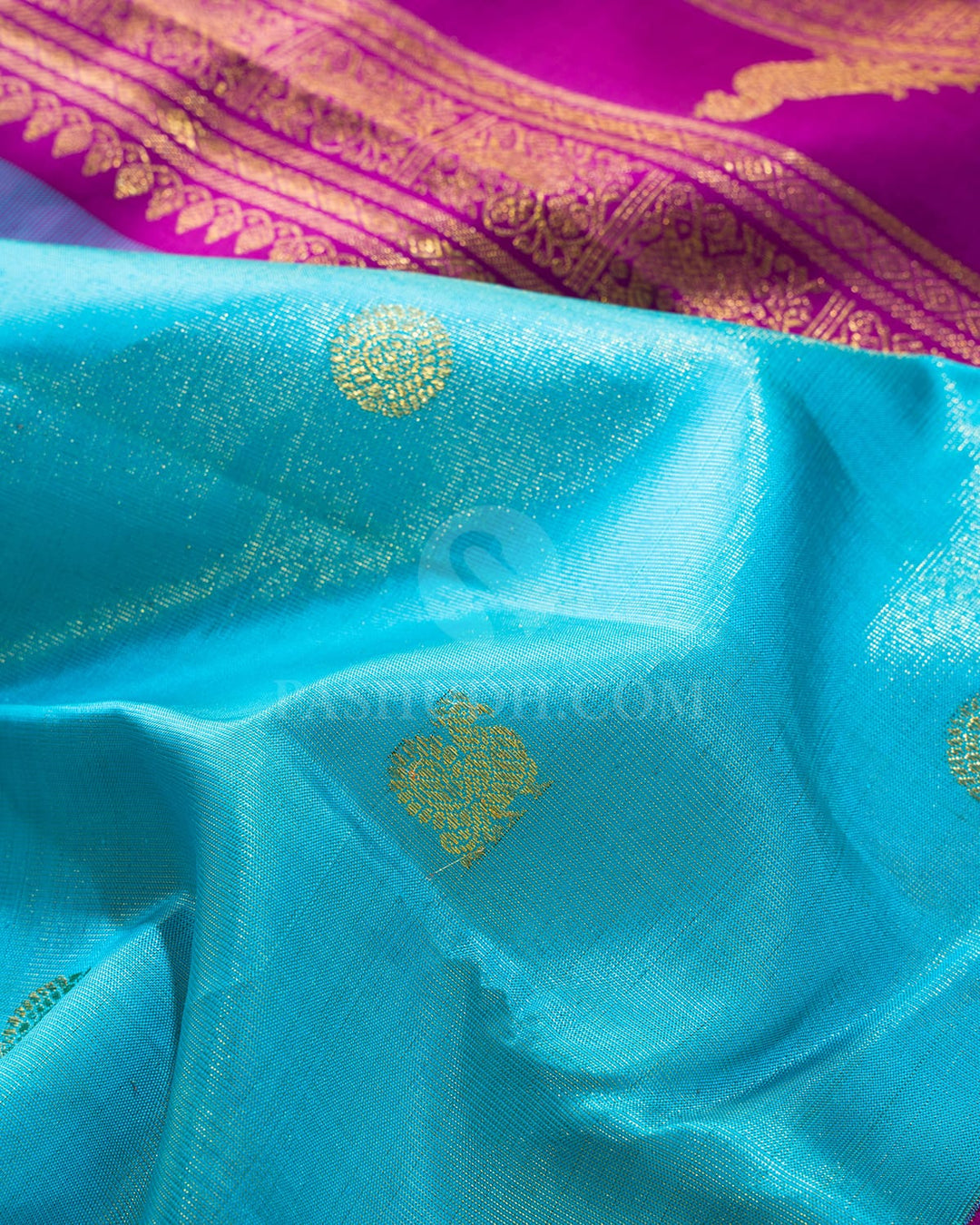 Sky Blue Organza Shimmer Kanjivaram Silk Saree-S1781(B)