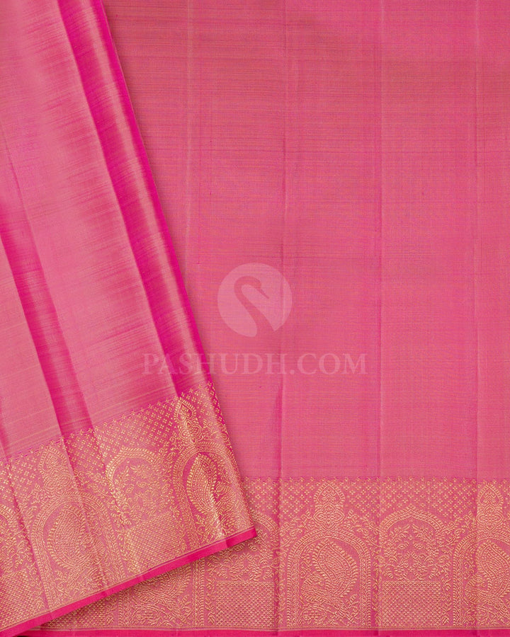Dual Shaded Golden Silk Shimmer Kanjivaram Silk Saree-S1570(C)