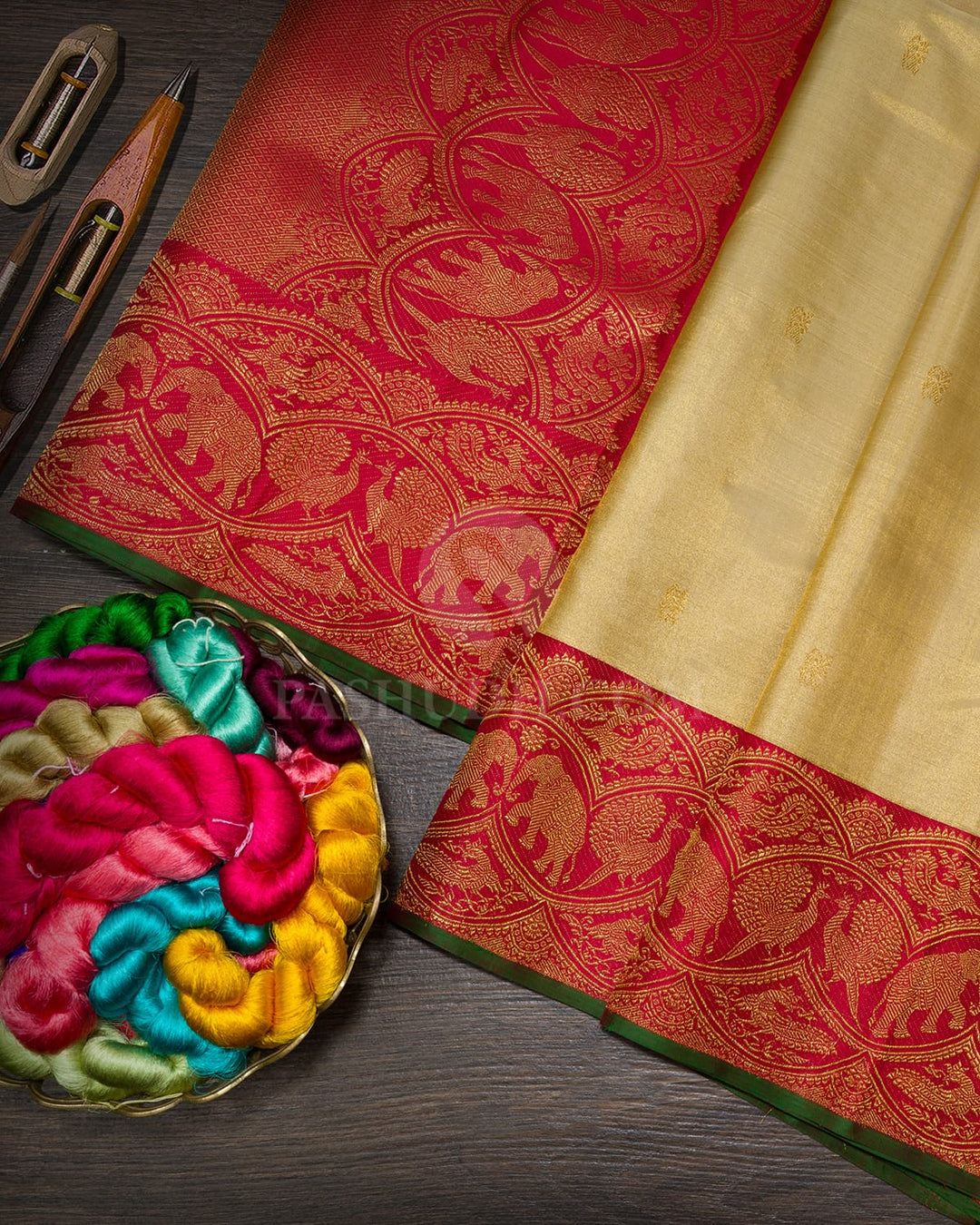 Golden Silk Shimmer Kanjivaram Silk Saree-S1514(C)