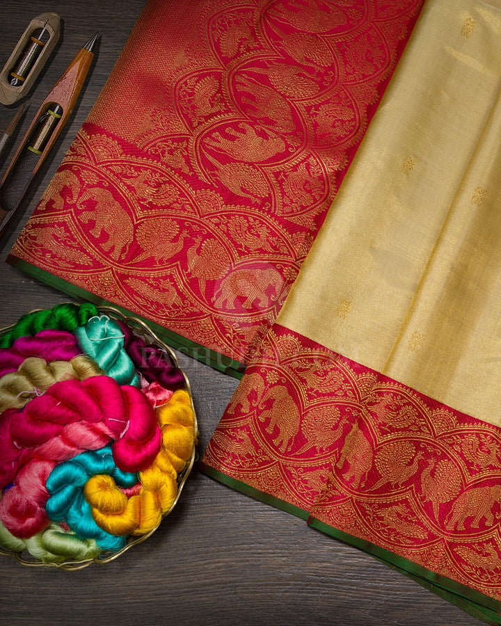 Golden Silk Shimmer Kanjivaram Silk Saree-S1514(C)