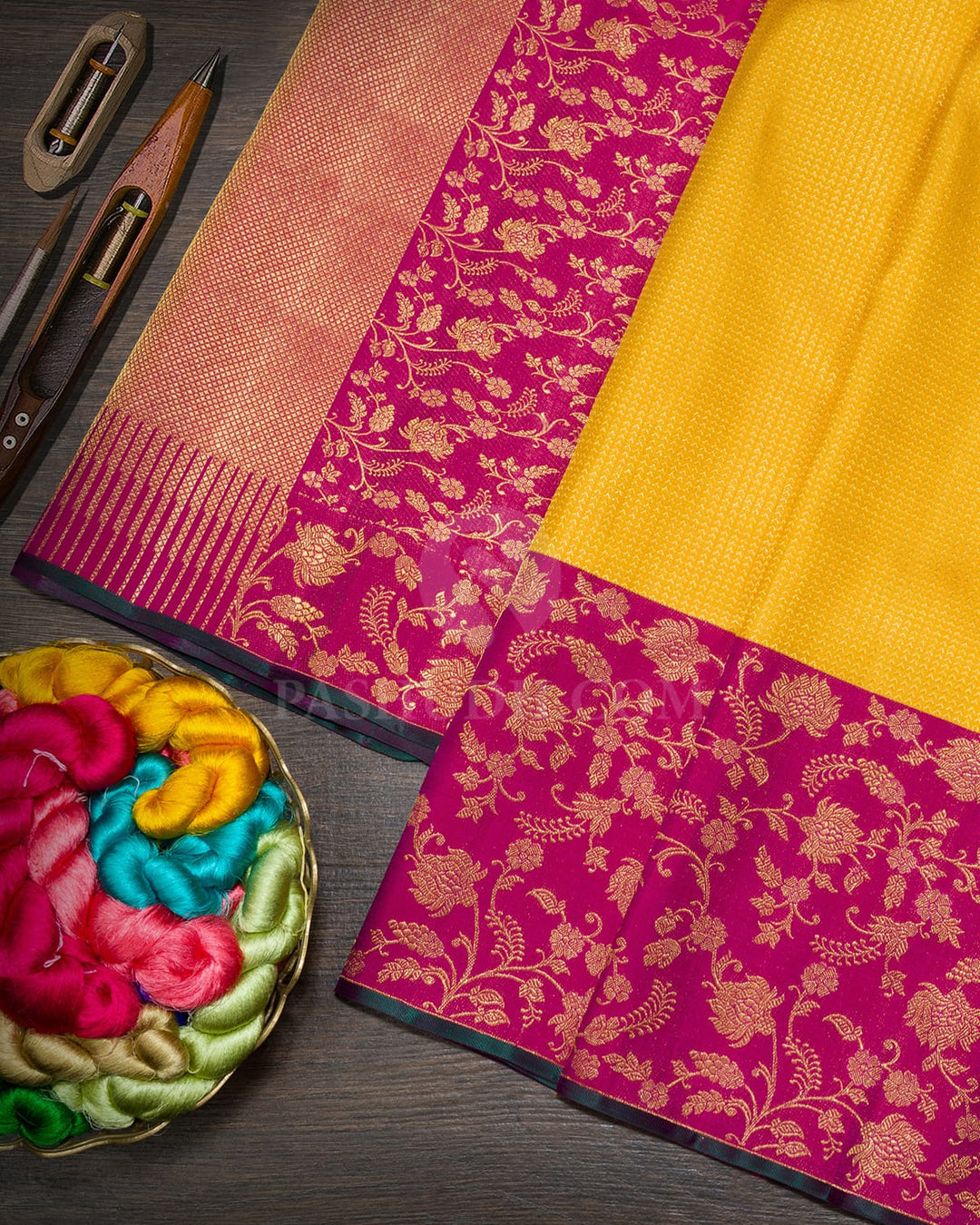 Mango Yellow Kanjivaram Silk Saree-S1070(O)