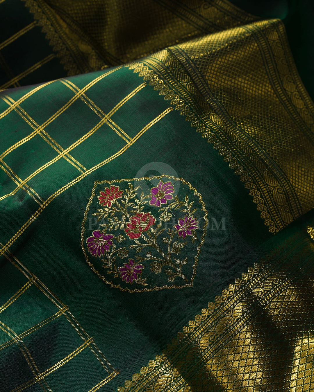 Bottle Green Meenakari Kanjivaram Silk Saree-S1823(B)