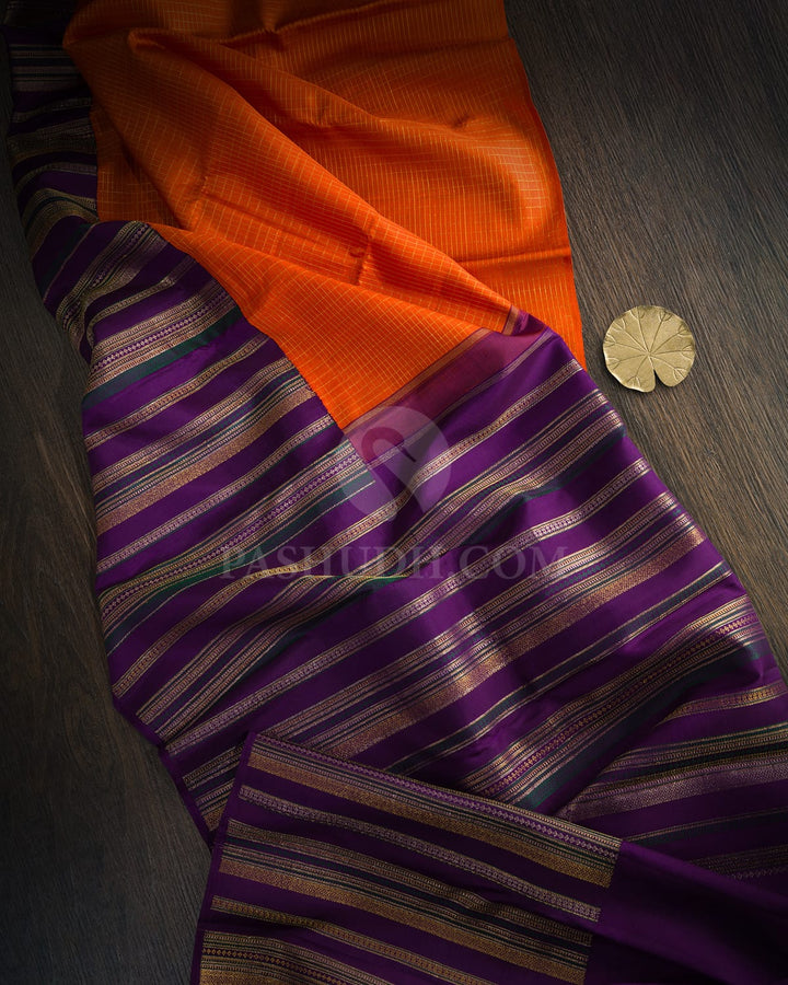 Rust Orange Kanjivaram Silk Saree-S1815(A)