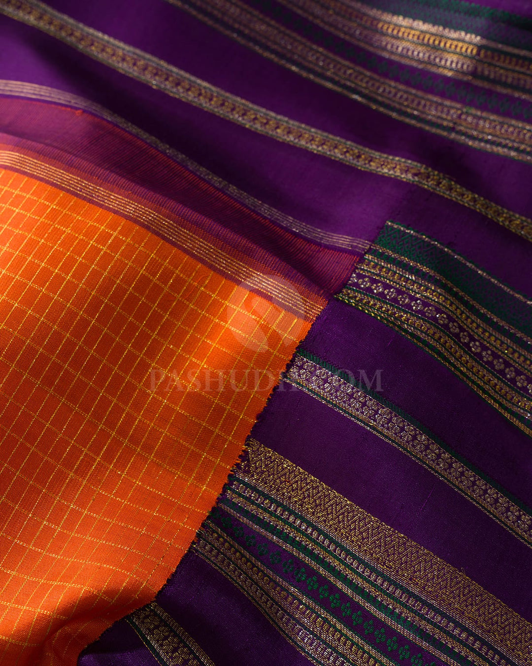 Rust Orange Kanjivaram Silk Saree-S1815(A)
