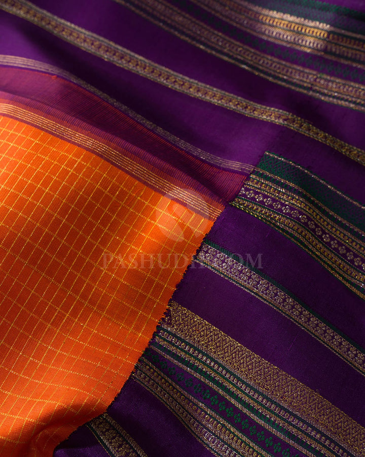 Rust Orange Kanjivaram Silk Saree-S1815(A)