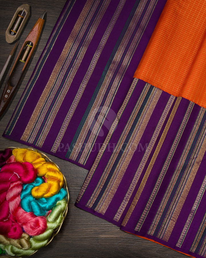 Rust Orange Kanjivaram Silk Saree-S1815(A)