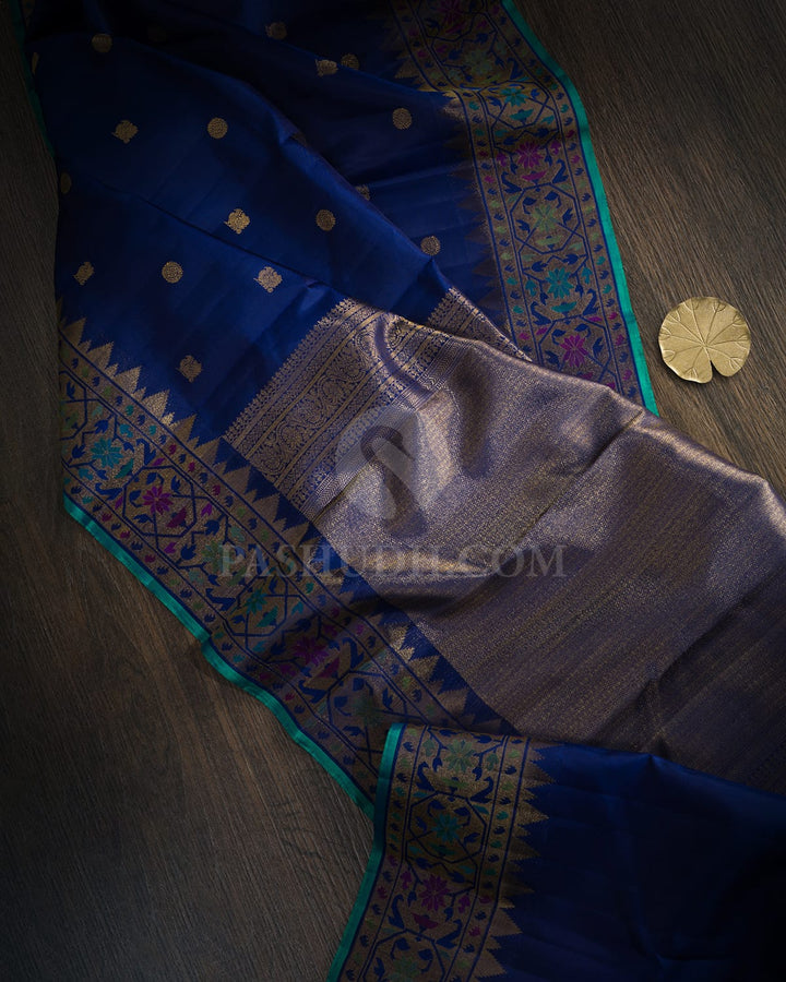 Deep Blue Paithani Kanjivaram Silk Saree-S1772(D)