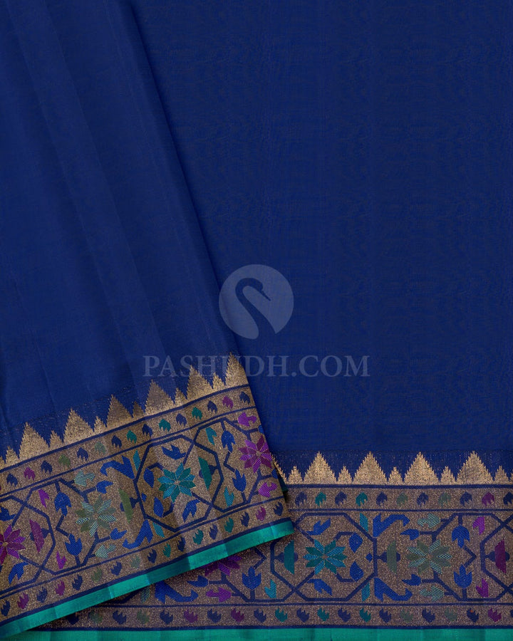 Deep Blue Paithani Kanjivaram Silk Saree-S1772(D)