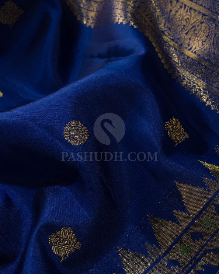 Deep Blue Paithani Kanjivaram Silk Saree-S1772(D)