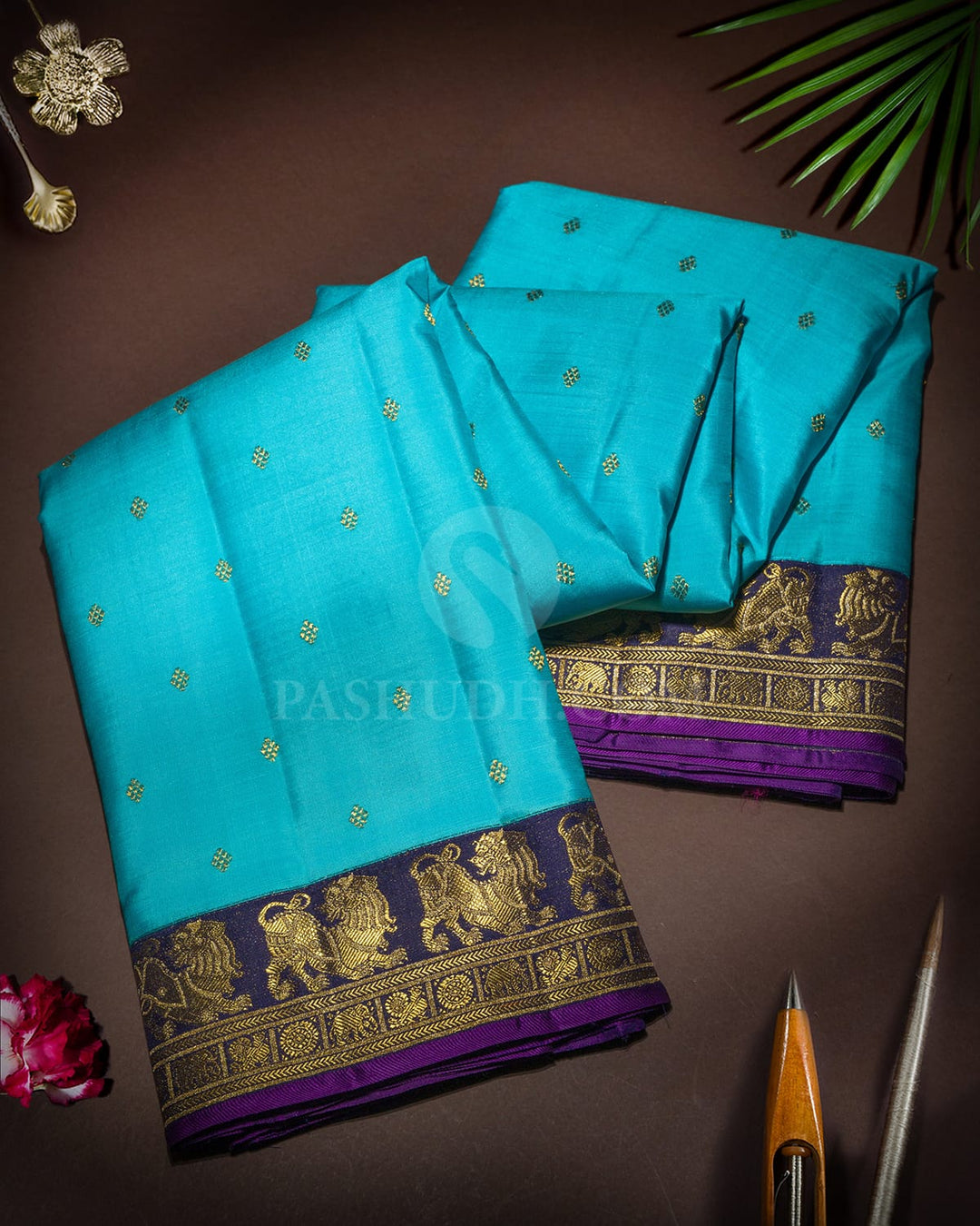 Sky Blue Kanjivaram Silk Saree-S1798(B)