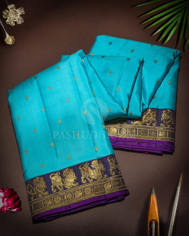 Sky Blue Kanjivaram Silk Saree-S1798(B)