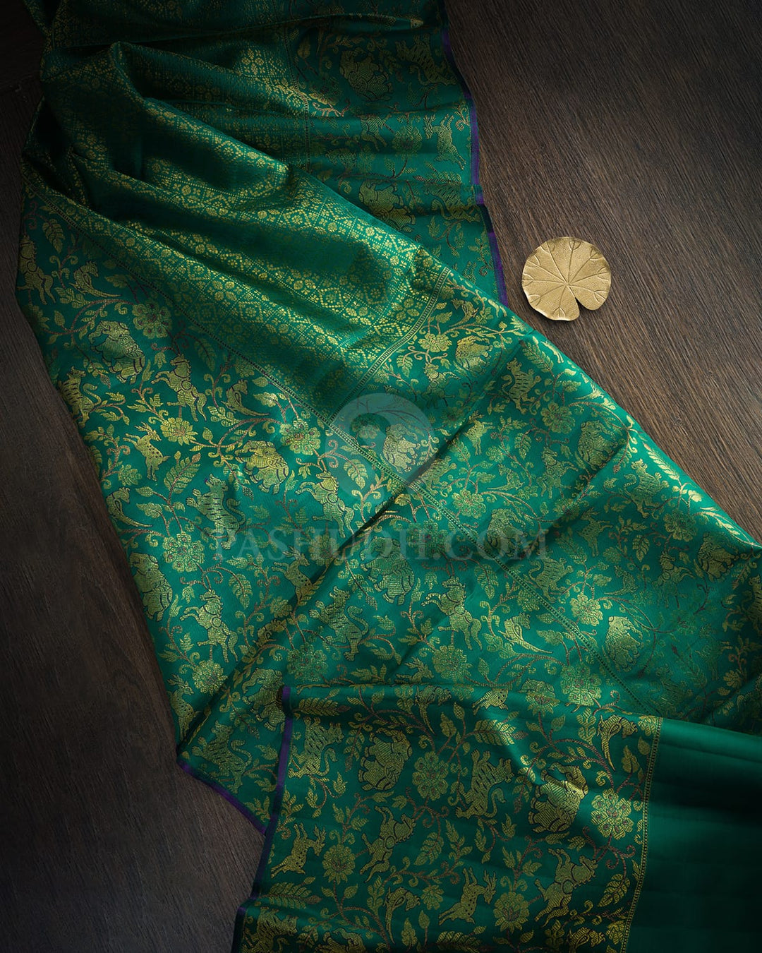 Forest Green Vanasingaram Kanjivaram Silk Saree-S1503(J)