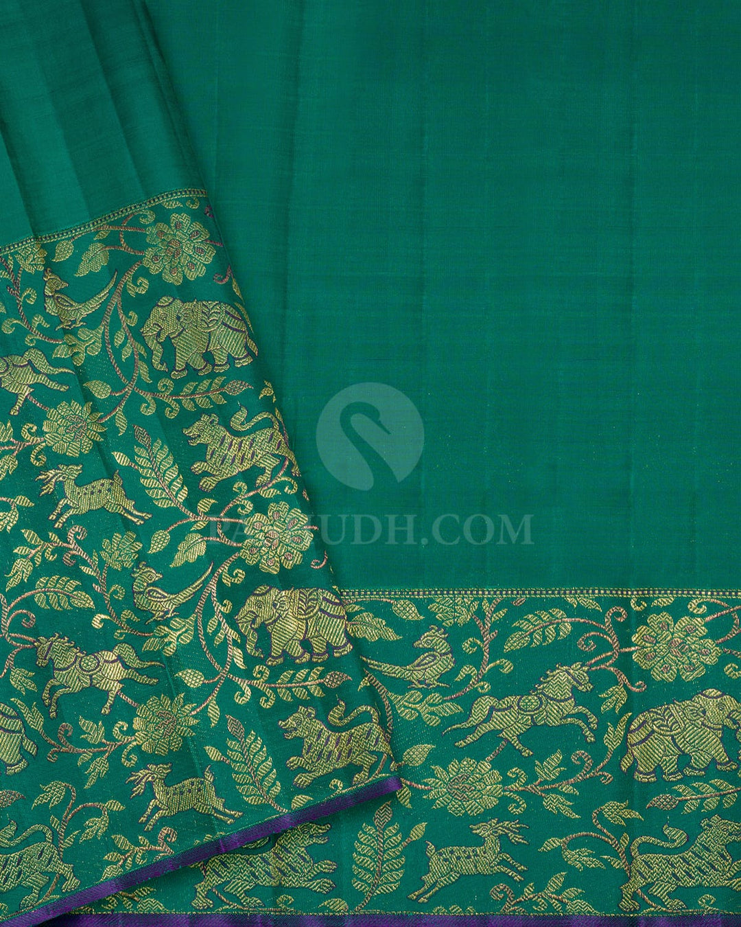 Forest Green Vanasingaram Kanjivaram Silk Saree-S1503(J)